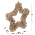 Hängender Dekostern Kunstfell beige 21cm 4 Stück | Floristik24.at