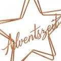 Floristik24 Sternanhänger “Adventszeit”, Weihnachtsdeko, Dekoring aus Metall Bronzefarben 32×20cm