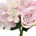 Floristik24 Strauß Rosa mit Perlen 29cm