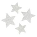 Floristik24 Streudeko Sterne weiß mit Glimmer 4-5cm 40St