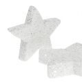 Floristik24 Streudeko Sterne weiß mit Glimmer 4-5cm 40St