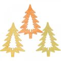 Floristik24 Streudeko Weihnachten Tannenbaum Orange 4cm 72St
