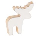 Floristik24 Elch-Dekofigur aus Holz stehend 6cm Weiß-Natur 8 Stück
