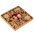 Strohanhänger Set 30-teilig Figuren und Sterne 4–6 cm Natur-Rot | Floristik24.at