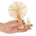 Strohstern Set aus naturfarbenem Stroh, Christbaumschmuck, Figuren und Sterne, 35-teilig | Floristik24.at