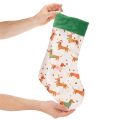Weihnachtssocke mit Dackel-Motiv 50 cm aus Stoff | Floristik24.at