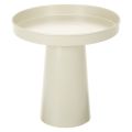 Floristik24 Tablett aus Metall mit Fuß 20 cm Beige-Grau für Kerzen und Figuren