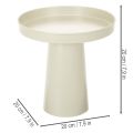 Tablett aus Metall mit Fuß 20 cm Beige-Grau für Kerzen und Figuren | Floristik24.at