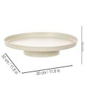 Dekotablett Metall 30 cm Beige Runde Form für Wohnraum | Floristik24.at