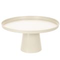 Floristik24 Runder Dekoteller aus Metall beige 40 cm mit 20 cm hohem Fuß