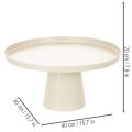 Runder Dekoteller aus Metall beige 40 cm mit 20 cm hohem Fuß | Floristik24.at