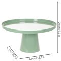 Runder Metall Dekotisch Grün mit hohem Rand – 40 cm Durchmesser, 20 cm Höhe | Floristik24.at