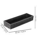 Rechteckige Dekoschale mit Griffen 32cm Anthrazit Kunststoff | Floristik24.at