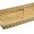 Floristik24 Tablett aus Paulownia Holz, Pflanzschale mit geometrischem Muster L45cm H4,5cm