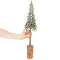 Künstlicher Tannenbaum 60cm gefrostet mit Holzsockel winterliche Dekoration | Floristik24.at