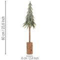 Künstlicher Tannenbaum 60cm gefrostet mit Holzsockel winterliche Dekoration | Floristik24.at