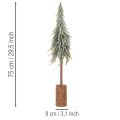 Tanne künstlich mit Schneeoptik auf Holzsockel 75cm für Winter- und Weihnachtsdeko | Floristik24.at