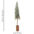 Künstlicher Tannenbaum 90 cm Gefrostet mit Holzsockel für Innen | Floristik24.at