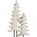 Floristik24 Weihnachtsdeko Tannenbaum Holz Weiß auf Sockel H28cm