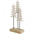 Floristik24 Weihnachtsdeko Tannenbaum Holz Weiß auf Sockel H28cm