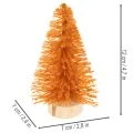 Miniatur Tannenbaum 12cm grün rot orange 6 Stück Holzsockel für Tischdeko | Floristik24.at