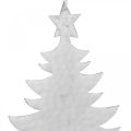 Floristik24 Anhänger Tannenbaum, Adventsdeko, Metalldeko für Weihnachten, Silbern 20,5×15,5cm