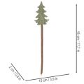 Deko-Tannenbaum auf Holzstab 45cm 6er-Set grün-grau | Floristik24.at