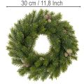 Künstlicher Tannenkranz mit Zapfen Ø 30 cm aus Kunststoff für Tür- und Tischdeko | Floristik24.at