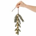 Künstlicher Tannenzweig mit goldfarbenen Mini-Christbaumkugeln, 46 cm, 2 Stück | Floristik24.at
