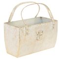 Floristik24 Metall-Tasche Dekogefäß rechteckig 26 cm Gold für den Innenbereich