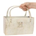 Metall-Tasche Dekogefäß rechteckig 26 cm Gold für den Innenbereich | Floristik24.at