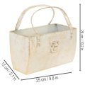 Metall-Tasche Dekogefäß rechteckig 26 cm Gold für den Innenbereich | Floristik24.at