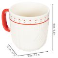 Kaffeetassen aus Keramik mit rotem Henkel und Herzmotiv 9cm 2er-Set weiß/rot | Floristik24.at