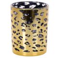 Floristik24 Windlicht aus Glas mit Leopardenmuster 12 cm
