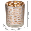 Windlicht aus Glas mit zweifarbigem Leopardenmuster, Ø 8 cm | Floristik24.at