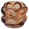 Floristik24 Teelichtglas getönt Teelichthalter Glas Ø8cm H6,5cm 3St
