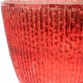 Floristik24 Kerzenglas Windlicht Rot Glas Deko Vase Ø21cm H21,5cm