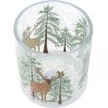 Floristik24 Teelichthalter Glas Weihnachten Crackle Teelichtglas H13cm