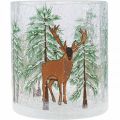 Floristik24 Teelichthalter Glas Weihnachten Crackle Teelichtglas H10cm