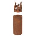 Floristik24 Teelichthalter Kerzenform Metall Ø10xH36cm Rostdeko Innenbereich