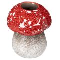 Floristik24 Deko-Kerzenhalter Pilz aus Keramik, 9 cm, Rot-Weiß