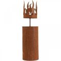 Floristik24 Teelichthalter Kerzenform Rostdeko Edelrost Metall H36cm