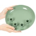 Kerzenteller aus Metall Grün mit 4 Kerzenhaltern 24cm | Floristik24.at