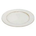 Floristik24 Dekoteller Rund Kunststoff Retro Weiß Braun Glanz Ø30cm