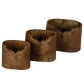 Floristik24 Pflanzgefäß 3er-Set Metall oval Rostoptik mit Hirschmotiv 24cm