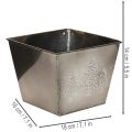 Metall Übertopf quadratisch mit Tannen-Motiv 18x18x14cm silber | Floristik24.at