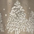 Metall Übertopf mit Glitzer-Tannenmotiv 13cm Silber | Floristik24.at
