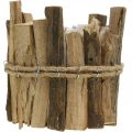 Floristik24 Blumentopf Holz Pflanzgefäß rustikal Natur H11,5cm Ø9cm