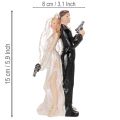 Tortenfigur Brautpaar aus Polyresin 15,5cm Hochzeitstorte Agenten-Motiv | Floristik24.at