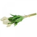 Floristik24 Künstliche Tulpen Weiß Creme Real Touch 38cm 7St